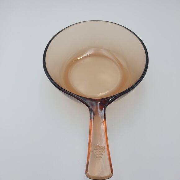 Vintage‎ Corning Vision Ware .5 L Amber Glass Pot Sauce Pan USA Made - Picture 1 of 3